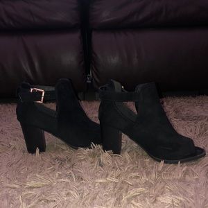 Black suede booties